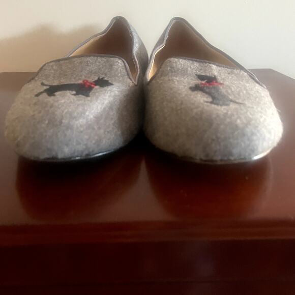 Talbots Womens Gray Scottie Dog Wool Loafers Sz 7 - Picture 2 of 8